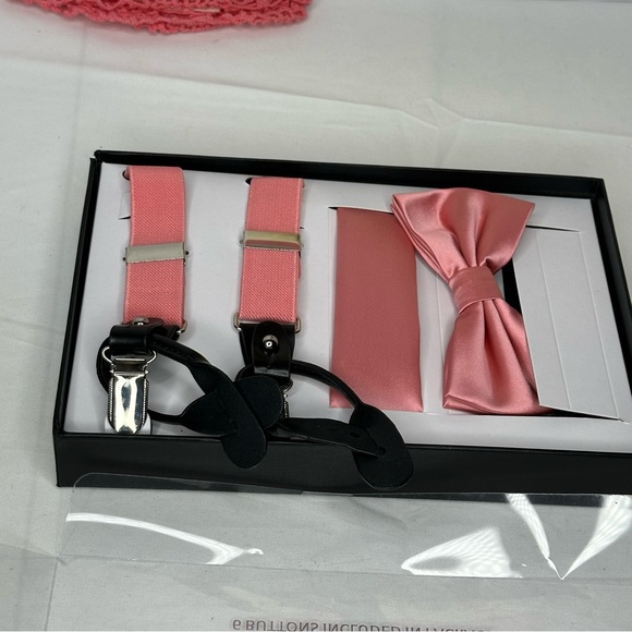 NWT in box Portabella 3 Piece Set Dusty Pink Suspenders & Accessories - Picture 5 of 6